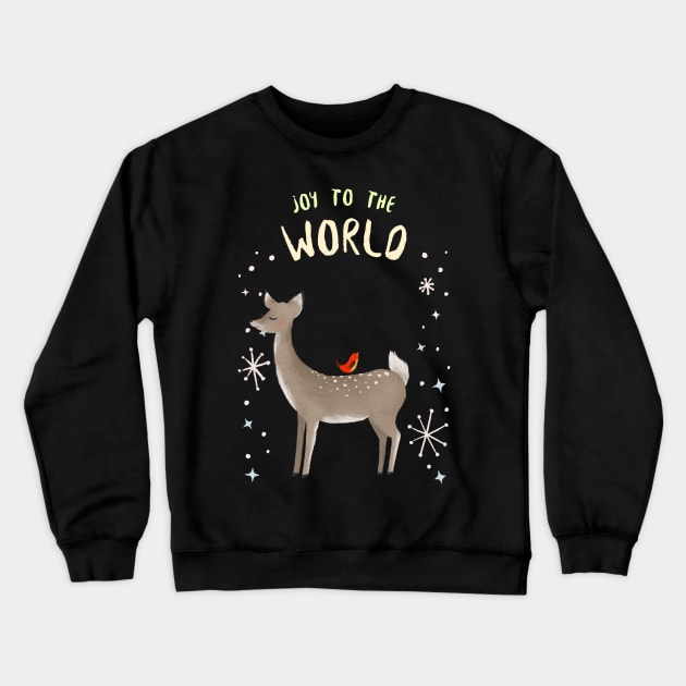 Joy to the World Bambi Crewneck Sweatshirt by Evlar